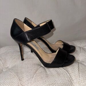 Jimmy Choo Black Leather Heels